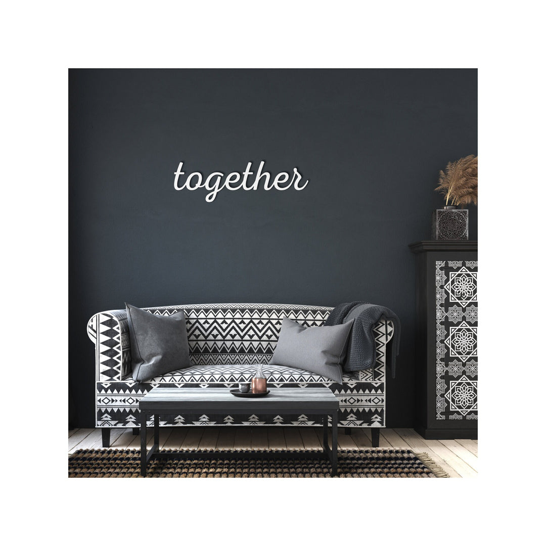 Metal Together Sign - Together Cursive Word Wall Art