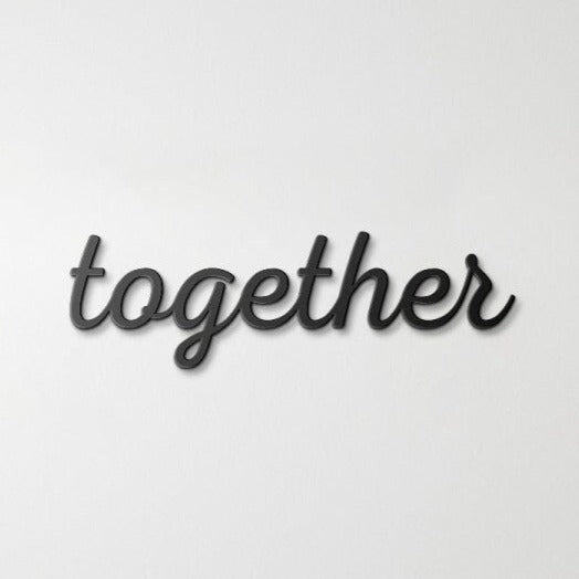 Metal Together Sign - Together Cursive Word Wall Art