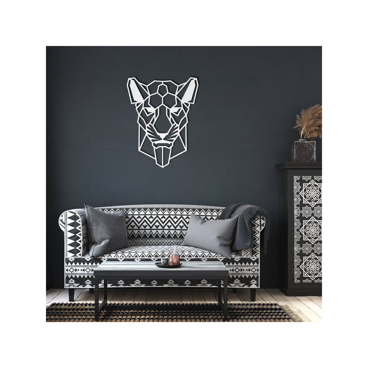 Geometric Lioness Metal Wall Art