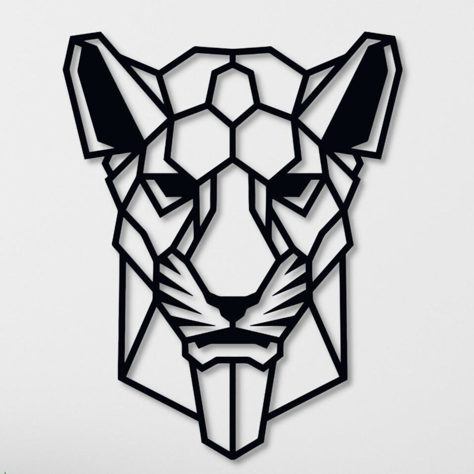 Geometric Lioness Metal Wall Art