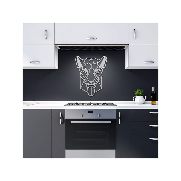 Geometric Lioness Metal Wall Art