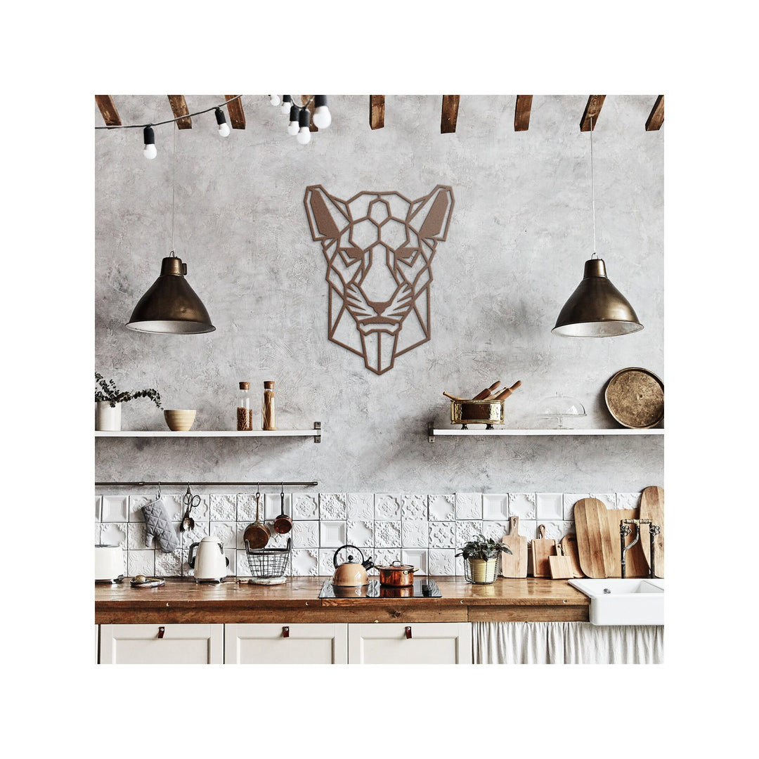 Geometric Lioness Metal Wall Art