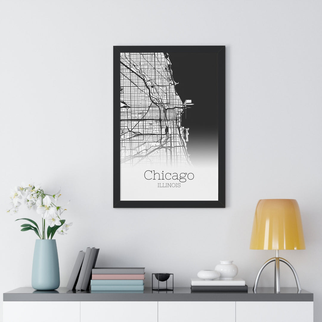 Chicago Map Print - Chicago Illinois Poster Wall Art