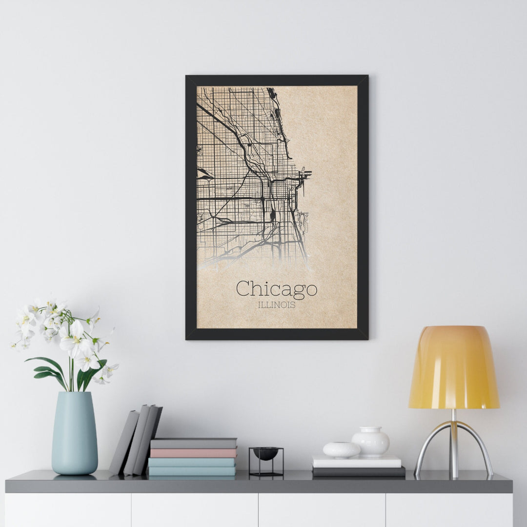 Chicago Map Print - Chicago Illinois Poster Wall Art